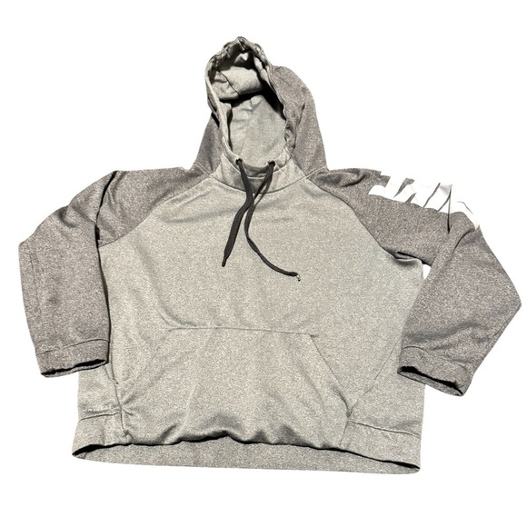 Men’s NIKE Gray Hooded Sweatshirt with Black Drawstring Pullover Medium - Picture 1 of 6